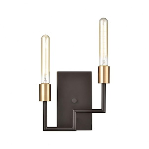 Congruency - 2 Light Wall Sconce in Modern/Contemporary Style with Art Deco and Urban/Industrial inspirations - 8 Inches tall and 9 inches wide - 881543