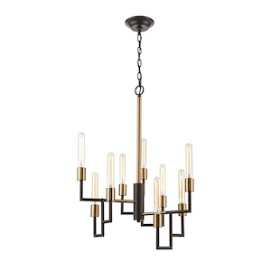 Congruency - 9 Light Chandelier in Modern/Contemporary Style with Art Deco and Urban/Industrial inspirations - 17 Inches tall and 23 inches wide - 881540