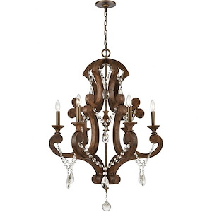 San Sebastian - 6 Light Chandelier in Traditional Style with French Country and Vintage Charm inspirations - 40 Inches tall and 28 inches wide
