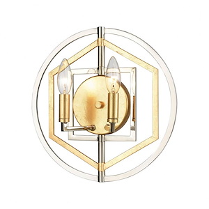 Geosphere - 2 Light Wall Sconce in Modern/Contemporary Style with Luxe/Glam and Mid-Century Modern inspirations - 13 Inches tall and 13 inches wide