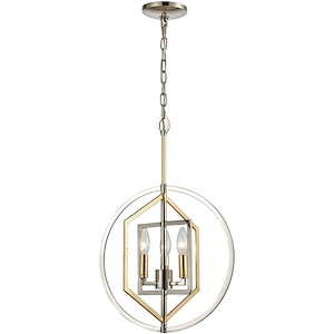 Geosphere - 3 Light Chandelier in Modern/Contemporary Style with Luxe/Glam and Mid-Century Modern inspirations - 15 Inches tall and 15 inches wide - 921370