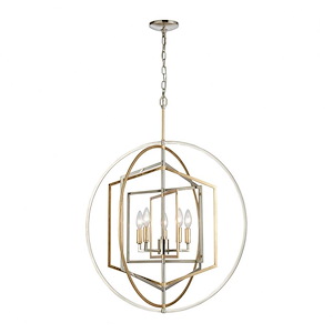 Geosphere - 5 Light Chandelier in Modern/Contemporary Style with Luxe/Glam and Mid-Century Modern inspirations - 30 Inches tall and 27 inches wide