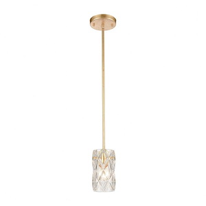 Jenning - 1 Light Mini Pendant in Modern/Contemporary Style with Luxe/Glam and Art Deco inspirations - 7 Inches tall and 4 inches wide