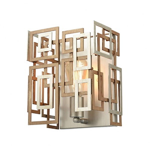 Gridlock - 1 Light Wall Sconce in Modern/Contemporary Style with Luxe/Glam and Asian inspirations - 10 Inches tall and 9 inches wide - 921396