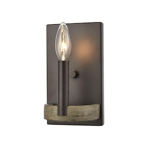 Transitions - 1 Light Wall Sconce in Transitional Style with Modern Farmhouse and French Country inspirations - 8 Inches tall and 5 inches wide - 921489