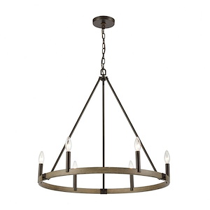 Transitions - 6 Light Chandelier in Transitional Style with Modern Farmhouse and French Country inspirations - 26 Inches tall and 27 inches wide - 921490