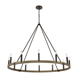 Transitions - 12 Light Chandelier in Transitional Style with Modern Farmhouse and French Country inspirations - 40 Inches tall and 50 inches wide - 921493