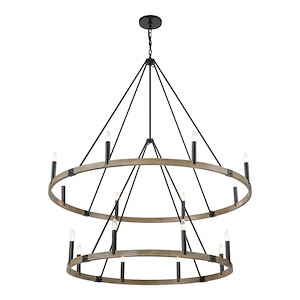 Transitions - 16 Light Chandelier In Farmhouse Style-65 Inches Tall and 56 Inches Wide