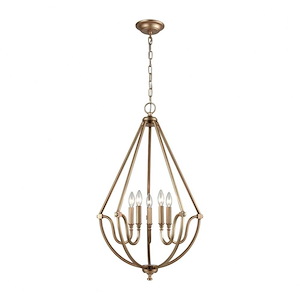 Stanton - 5 Light Chandelier in Transitional Style with Mid-Century and Country/Cottage inspirations - 33 Inches tall and 22 inches wide