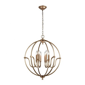 Stanton - 6 Light Chandelier in Transitional Style with Mid-Century and Country/Cottage inspirations - 29 Inches tall and 25 inches wide - 613511