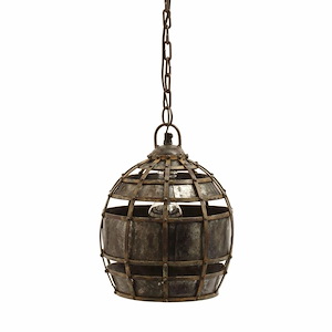 Fortress - 1 Light Pendant-12 Inches Tall and 9 Inches Wide