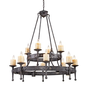 Cambridge - 6teen Light Chandelier in Traditional Style with Vintage Charm and Country/Cottage inspirations - 44 Inches tall and 42 inches wide