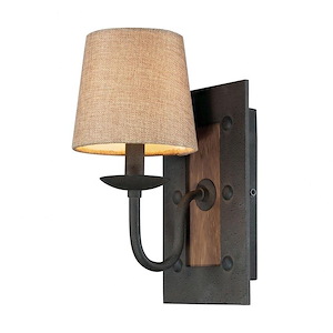 Early American - 1 Light Wall Sconce in Transitional Style with Country/Cottage and Modern Farmhouse inspirations - 12 Inches tall and 6 inches wide