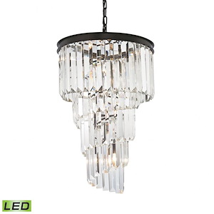 Palacial - 28.8W 6 LED Chandelier in Traditional Style with Art Deco and Luxe/Glam inspirations - 27 Inches tall and 16 inches wide - 521679