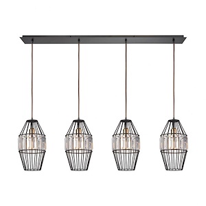 Yardley - 4 Light Linear Pendant In Mid-Century Modern Style-15 Inches Tall and 46 Inches Wide