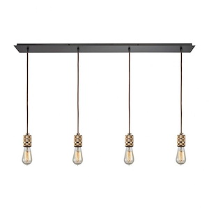 Camley - 4 Light Linear Pendant in Modern/Contemporary Style with Urban and Modern Farmhouse inspirations - 3 Inches tall and 46 inches wide - 521636