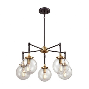 Boudreaux - 5 Light Chandelier in Modern/Contemporary Style with Mid-Century and Retro inspirations - 13 Inches tall and 23 inches wide