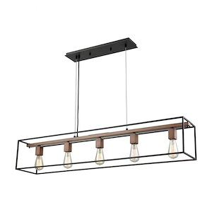 Rigby - 5 Light Chandelier in Modern/Contemporary Style with Modern Farmhouse and Country/Cottage inspirations - 9 Inches tall and 48 inches wide