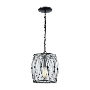 Adriano - 1 Light Mini Pendant in Modern/Contemporary Style with Country/Cottage and Boho inspirations - 11 Inches tall and 9 inches wide