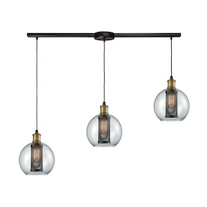Bremington - 3 Light Linear Mini Pendant in Modern/Contemporary Style with Urban and Modern Farmhouse inspirations - 10 Inches tall and 36 inches wide