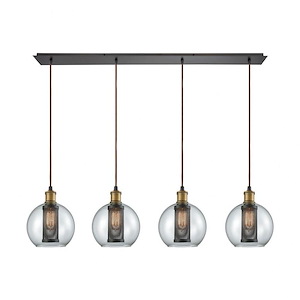 Bremington - 4 Light Linear Pendant in Modern/Contemporary Style with Urban and Modern Farmhouse inspirations - 10 Inches tall and 46 inches wide