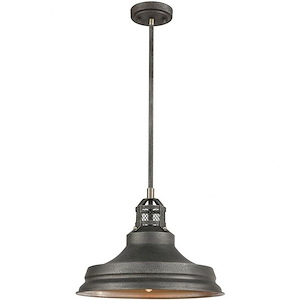 Carbondale - 1 Light Pendant in Traditional Style with Modern Farmhouse and Urban/Industrial inspirations - 12 Inches tall and 15 inches wide