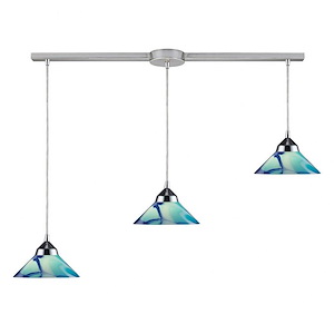 Refraction - 3 Light Linear Pendant in Modern/Contemporary Style with Art Deco and Luxe/Glam inspirations - 4 Inches tall and 5 inches wide