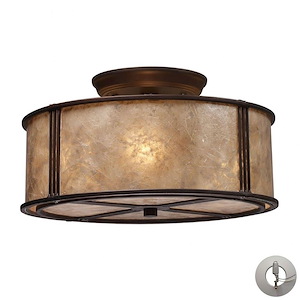 Barringer - 3 Light Semi-Flush Mount in Traditional Style with Country/Cottage and Southwestern inspirations - 7 Inches tall and 13 inches wide