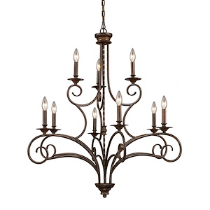 Gloucester - 9 Light Chandelier in Traditional Style with Country/Cottage and Southwestern inspirations - 38 Inches tall and 35.5 inches wide - 211652