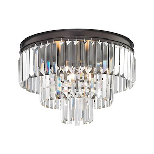 Palacial - 3 Light Semi-Flush Mount in Traditional Style with Art Deco and Luxe/Glam inspirations - 13 Inches tall and 19 inches wide