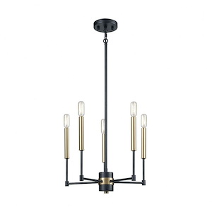 Livingston - 5 Light Chandelier in Transitional Style with Mid-Century and Retro inspirations - 13 Inches tall and 17 inches wide