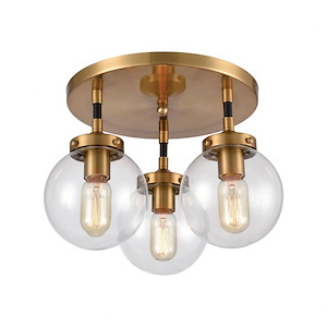 Boudreaux - 3 Light Semi-Flush Mount in Modern/Contemporary Style with Mid-Century and Retro inspirations - 10 Inches tall and 15 inches wide