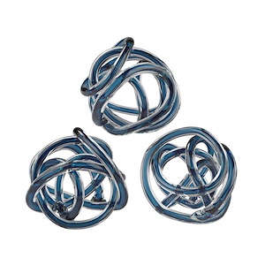 Glass Knots - Transitional Style w/ Luxe/Glam inspirations - Glass Glass Knot (Set of 3) - 6 Inches tall 6 Inches wide