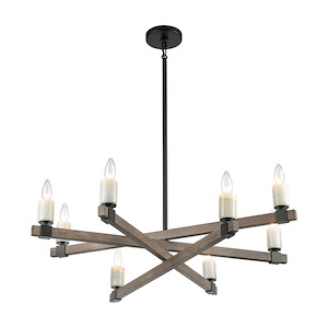 Stone Manor - 8 Light Chandelier in Transitional Style with Country/Cottage and Southwestern inspirations - 9 Inches tall and 34 inches wide
