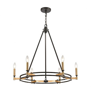 Talia - 6 Light Chandelier in Transitional Style with Eclectic and Urban/Industrial inspirations - 27 Inches tall and 29 inches wide