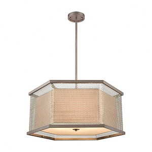 Crestler - 6 Light Chandelier in Transitional Style with Art Deco and Urban/Industrial inspirations - 12 Inches tall and 28 inches wide - 921336