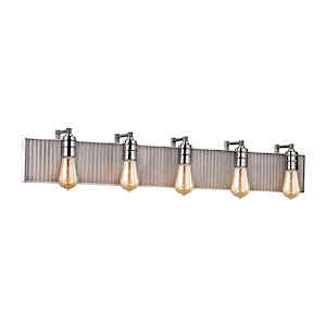 Corrugated - 5 Light Bath Vanity in Modern/Contemporary Style with Urban and Modern Farmhouse inspirations - 6 Inches tall and 40 inches wide