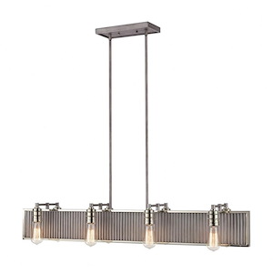 Corrugated Steel - 8 Light Chandelier in Modern/Contemporary Style with Urban and Modern Farmhouse inspirations - 7 Inches tall and 43 inches wide - 881544