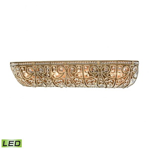 Elizabethan - 19.2W 4 LED Bath Vanity in Traditional Style with Victorian and Luxe/Glam inspirations - 6 Inches tall and 27 inches wide - 521757