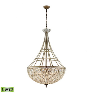 Elizabethan - 48W 10 LED Chandelier in Traditional Style with Victorian and Luxe/Glam inspirations - 45 Inches tall and 28 inches wide