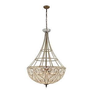 Elizabethan - 10 Light Chandelier in Traditional Style with Victorian and Luxe/Glam inspirations - 45 Inches tall and 28 inches wide