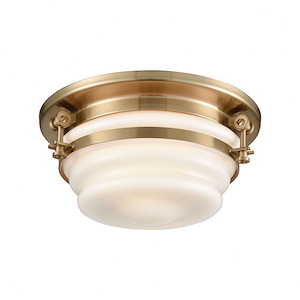 Riley - 2 Light Flush Mount in Transitional Style with Urban/Industrial and Mid-Century Modern inspirations - 6 Inches tall and 12 inches wide - 705011