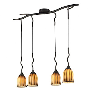 Phoenix - 4 Light Linear Chandelier-36 Inches Tall and 37 Inches Wide