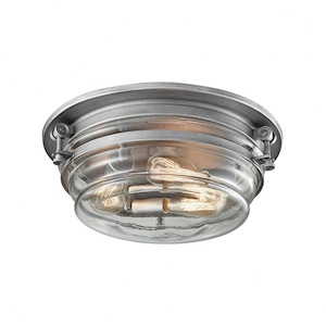 Riley - 3 Light Flush Mount in Transitional Style with Urban/Industrial and Mid-Century Modern inspirations - 6 Inches tall and 15 inches wide