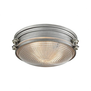 Sylvester - 2 Light Flush Mount in Transitional Style with Urban/Industrial and Mid-Century Modern inspirations - 5 Inches tall and 14 inches wide