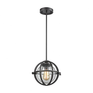 Aubridge - 1 Light Mini Pendant in Transitional Style with Urban/Industrial and Mid-Century Modern inspirations - 9 Inches tall and 10 inches wide