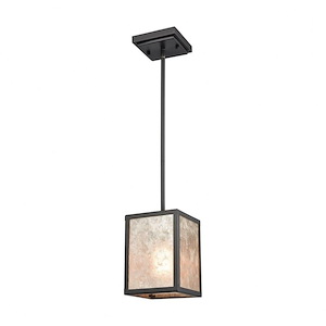 Stasis - 1 Light Pendant in Transitional Style with Mission and Asian inspirations - 8 Inches tall and 6 inches wide