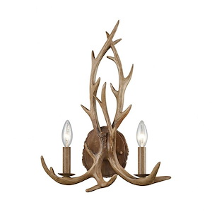Elk - 2 Light Wall Sconce in Traditional Style with Country/Cottage and Nature/Organic inspirations - 19 Inches tall and 14 inches wide - 613580