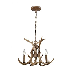 Elk - 3 Light Chandelier in Traditional Style with Country/Cottage and Nature/Organic inspirations - 15 Inches tall and 18 inches wide