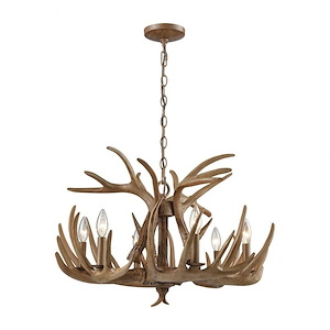 Elk - 6 Light Chandelier in Traditional Style with Country/Cottage and Nature/Organic inspirations - 18 Inches tall and 25 inches wide - 613578